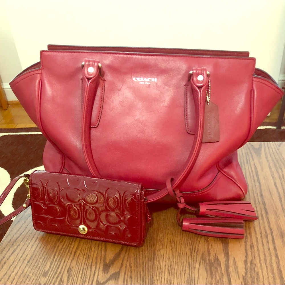Coach Large Shoulder Bag with Matching Wristlet